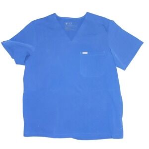 FIGS Caterina Technical Collection Scrub Top Women Size L Blue Workwear Medical